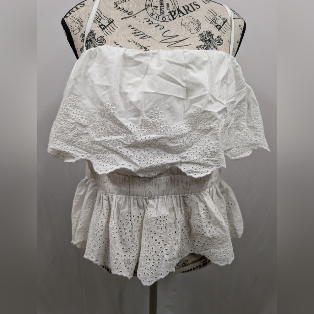 White Eyelet Off-Shoulder Top